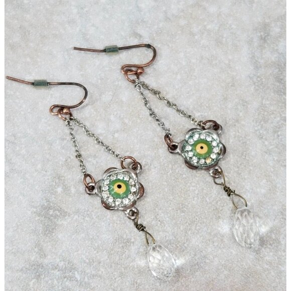 Green Evil Eye Dangle Earrings Drop Earring Jewel Trinket Jewelry Gifr for Her - Picture 10 of 10